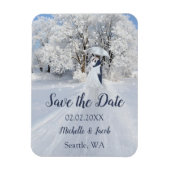 Winter Wonderland Fine Art Save the Date Magneet (Verticaal)