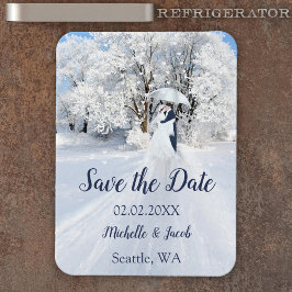 Winter Wonderland Fine Art Save the Date Magneet