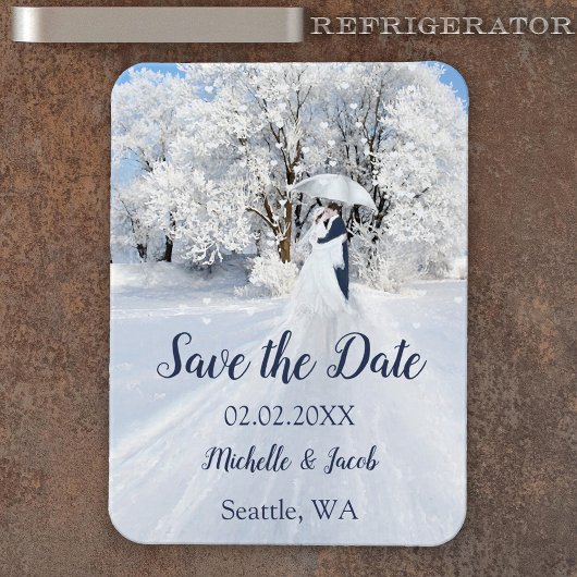 Winter Wonderland Fine Art Save the Date Magneet