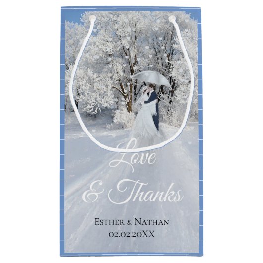Winter Wonderland Fine Art Wedding Favor Klein Cadeauzakje (Achterkant)