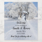 Winter Wonderland Fine Art Wedding Wijn Etiket (Enkel label)