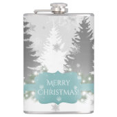 Winter Wonderland Flask - Blauwgroen Heupfles (Voorkant)