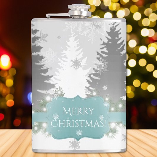 Winter Wonderland Flask - Blauwgroen Heupfles