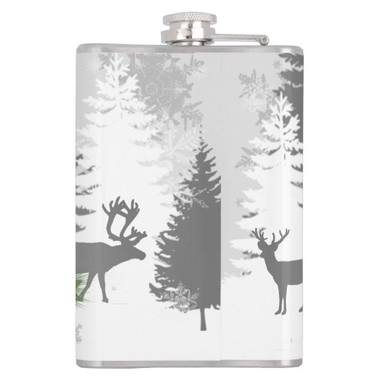 Winter Wonderland Flask - Groen Heupfles (Achterkant)