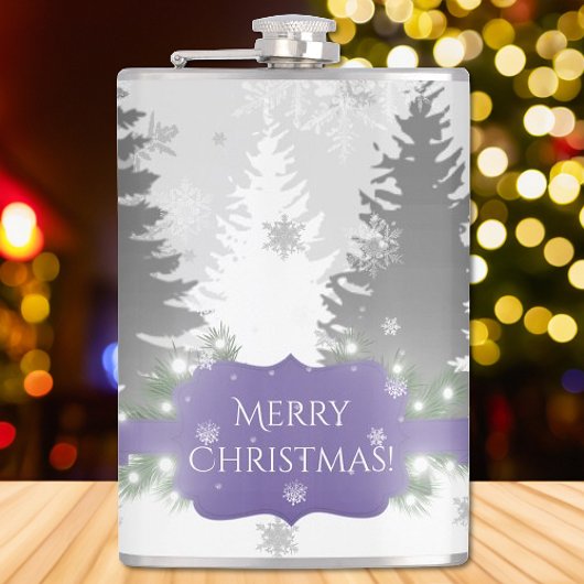 Winter Wonderland Flask - Paars Heupfles