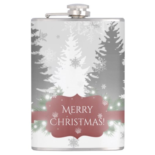 Winter Wonderland Flask - Red Heupfles (Voorkant)