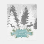 Winter Wonderland Fleece Blanket - Blauwgroen Deken (Voorkant)