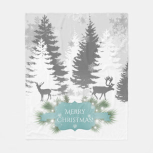 Winter Wonderland Fleece Blanket - Blauwgroen Deken