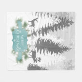 Winter Wonderland Fleece Blanket - Blauwgroen Deken (Voorkant (Horizontaal))