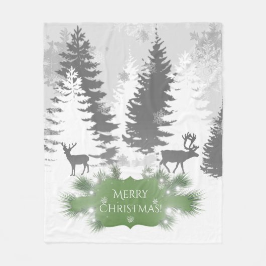 Winter Wonderland Fleece Blanket - Green (Voorkant)