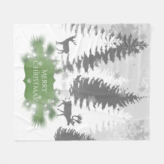 Winter Wonderland Fleece Blanket - Green Deken (Voorkant (Horizontaal))