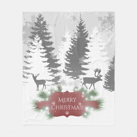 Winter Wonderland Fleece Blanket - Red Deken (Voorkant)