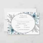 Winter Wonderland Floral RSVP Kaartje (Voorkant)