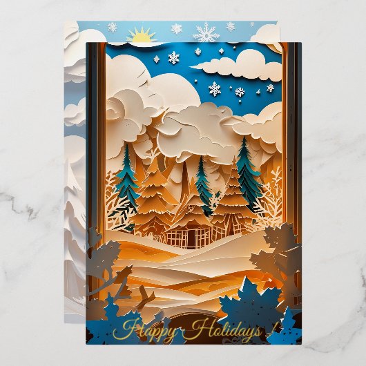 Winter Wonderland Folie Kaart (Voorkant / Achterkant)