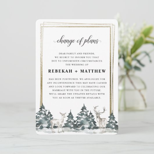 Winter Wonderland Forest | Aanpassingen van het hu Kaart (Staand voorkant)