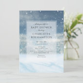 Winter Wonderland Forest Baby shower Kaart (Staand voorkant)
