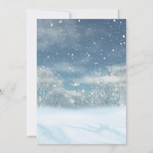 Winter Wonderland Forest Baby shower Kaart (Achterkant)