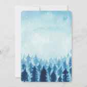 Winter Wonderland Forest Blue Kerstparty Kaart (Achterkant)