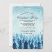 Winter Wonderland Forest Blue Kerstparty Kaart (Voorkant)
