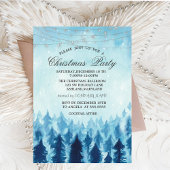 Winter Wonderland Forest Blue Kerstparty Kaart