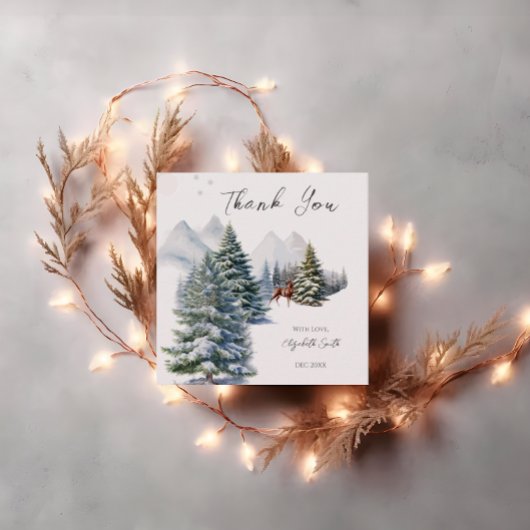 Winter Wonderland Forest Deer Het is koud buiten Bedankjes Labels