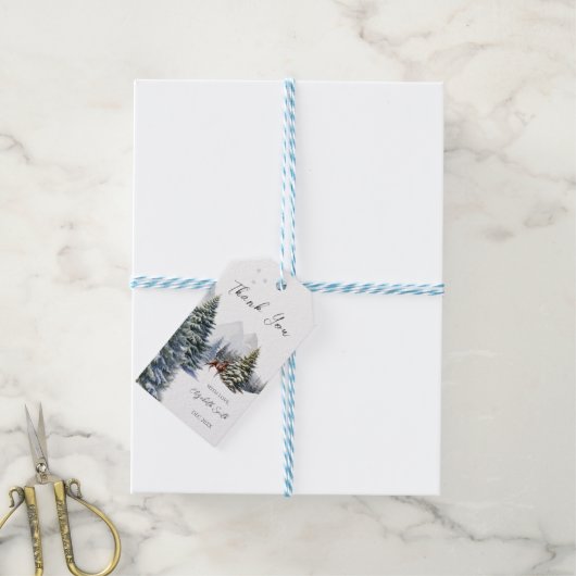 Winter Wonderland Forest Deer Het is koud buiten Cadeaulabel (Met Touw)