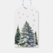 Winter Wonderland Forest Deer Het is koud buiten Cadeaulabel (Achterkant)