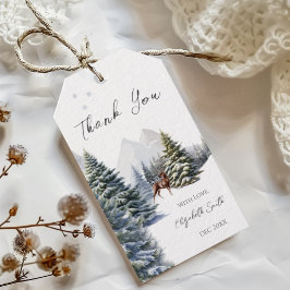 Winter Wonderland Forest Deer Het is koud buiten Cadeaulabel