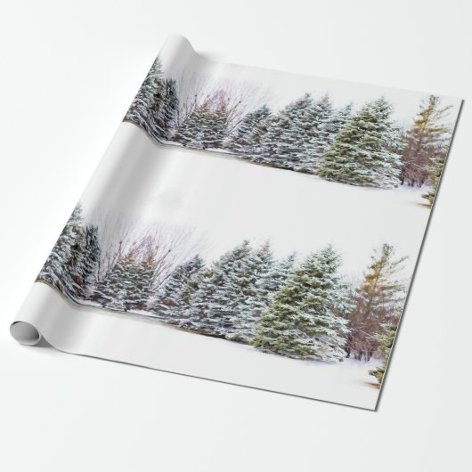 Winter Wonderland Forest Kerstmis Craft of Cadeaupapier (Uitgerold)