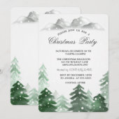 Winter Wonderland Forest Kerstparty Kaart (Voorkant / Achterkant)