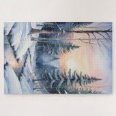 Winter Wonderland Forest Landschap Legpuzzel (Horizontaal)