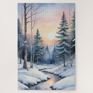 Winter Wonderland Forest Landschap Legpuzzel