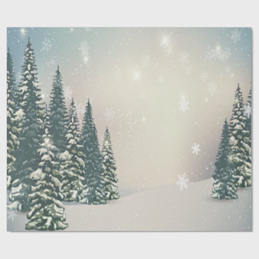 Winter Wonderland, Forest, Snow Holiday Cadeaupapier (Vlak)