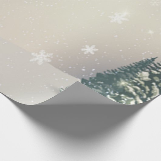 Winter Wonderland, Forest, Snow Holiday Cadeaupapier (Hoek)