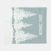 Winter Wonderland Forest Trees Custom Name Fleece Deken (Voorkant (Horizontaal))