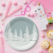 Winter Wonderland Forest Trees Papieren Bordje (Feest)