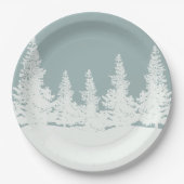 Winter Wonderland Forest Trees Papieren Bordje (Voorkant)
