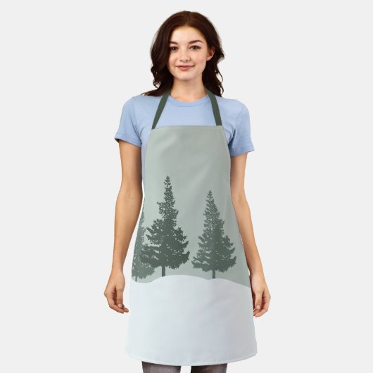 Winter Wonderland Forest Trees Schort (Gedragen)