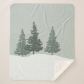 Winter Wonderland Forest Trees Sherpa Deken (Voorkant)