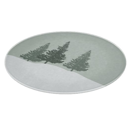 Winter Wonderland Forest Trees Snijplank (Hoek)