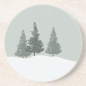 Winter Wonderland Forest Trees Zandsteen Onderzetter (Voorkant)
