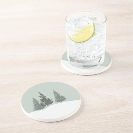 Winter Wonderland Forest Trees Zandsteen Onderzetter