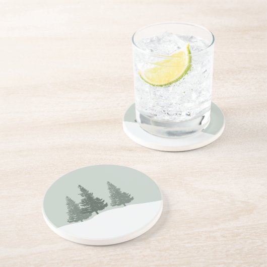 Winter Wonderland Forest Trees Zandsteen Onderzetter (Zijkant)