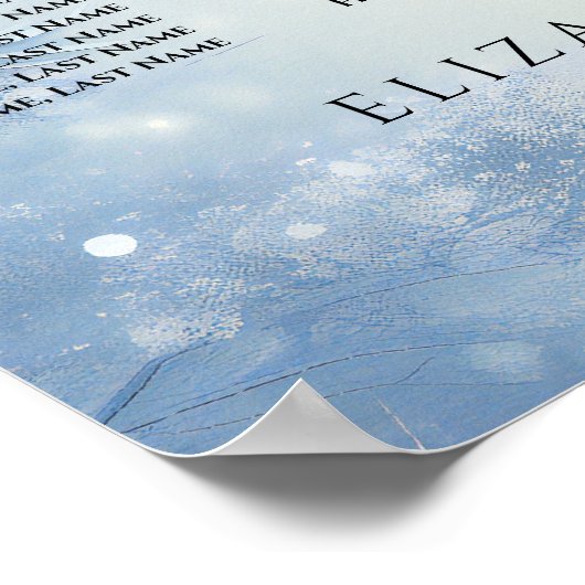 Winter Wonderland Forest Wedding Seating Chart Poster (Hoek)