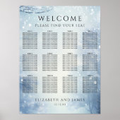 Winter Wonderland Forest Wedding Seating Chart Poster (Voorkant)
