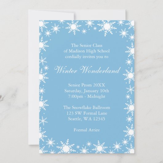 Winter Wonderland Formal Prom Dance Ball Kaart (Voorkant)
