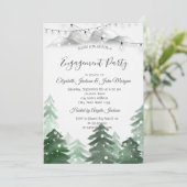 Winter Wonderland Fotest, String Lights Verloving Kaart (Staand voorkant)