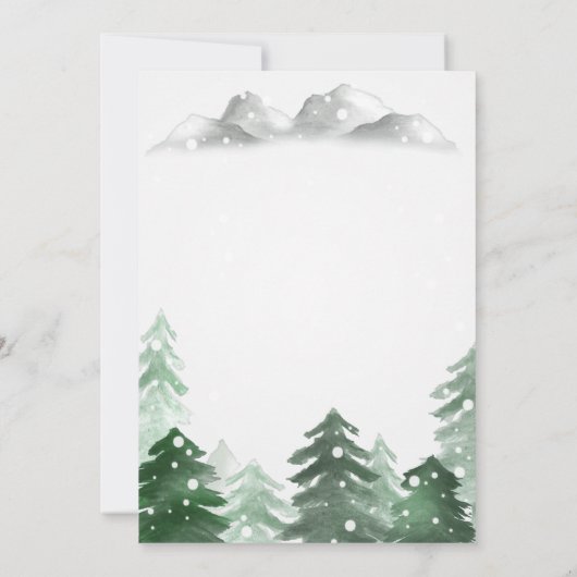 Winter Wonderland Fotest, String Lights Verloving Kaart (Achterkant)