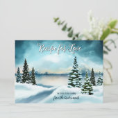 Winter Wonderland Foto Bridal Recipcard (Staand voorkant)