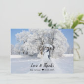 Winter Wonderland Foto bruiloft Hartelijk dank Bedankkaart (Staand voorkant)